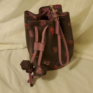 Coach bucket drawstring wristlet